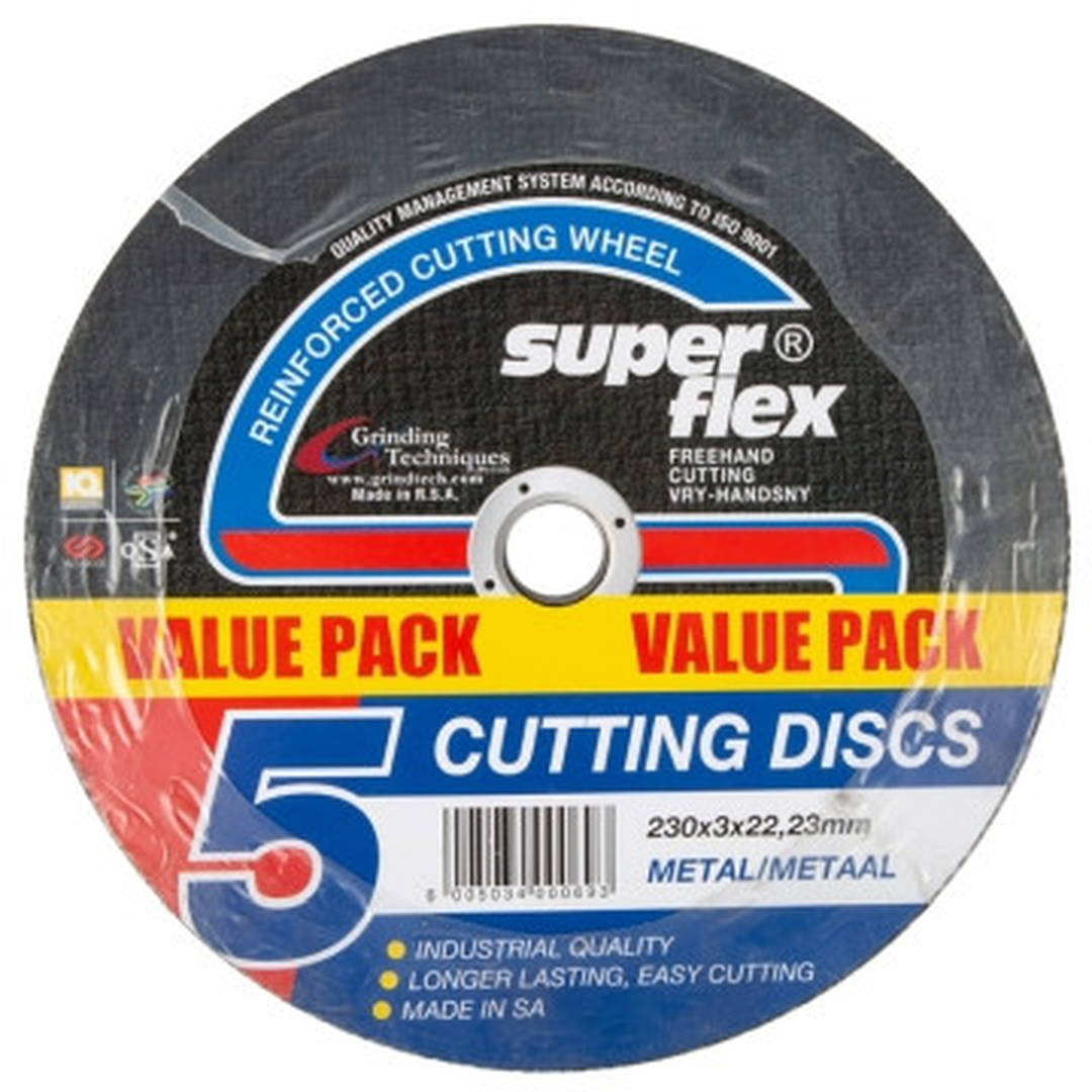 SUPERFLEX CUT DISC STEEL FLAT 230X3X22.23 PK=5 PlumbIt Online