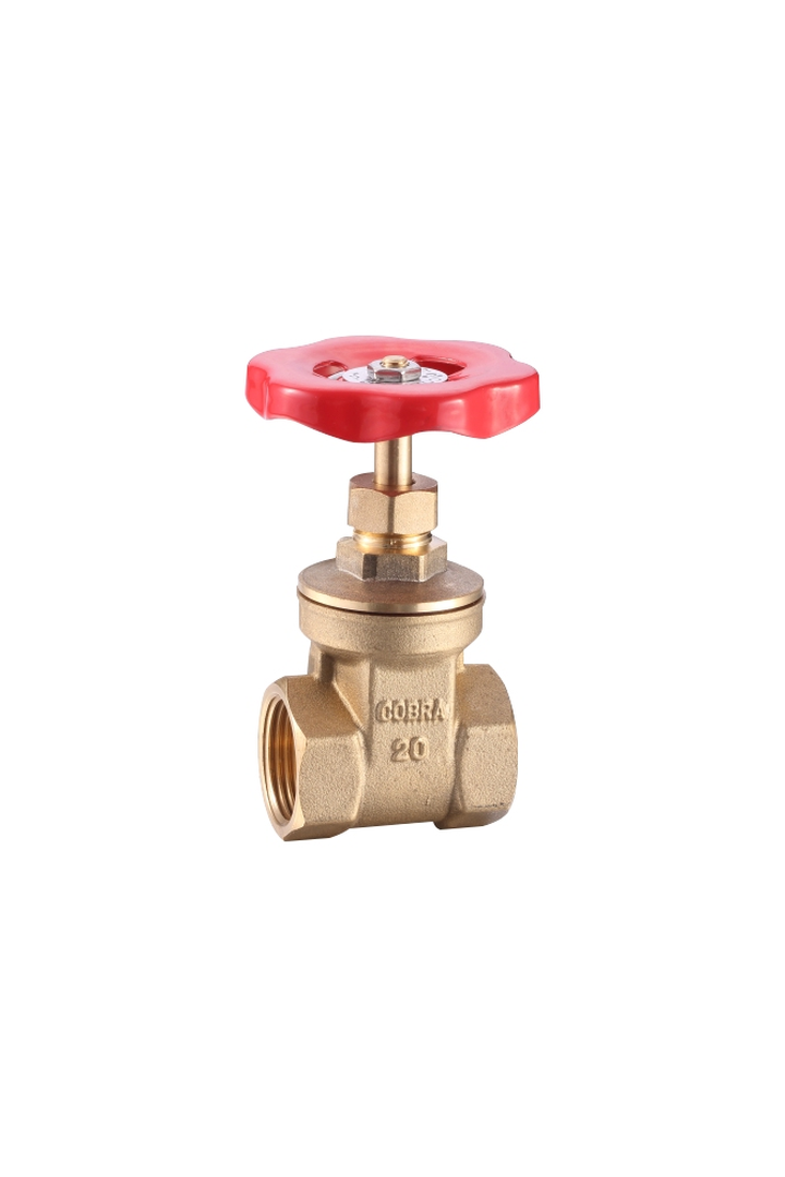 Valve Gate Cobra 80mm FxF 1002 with Red Handle Brass | Plumb-It Online