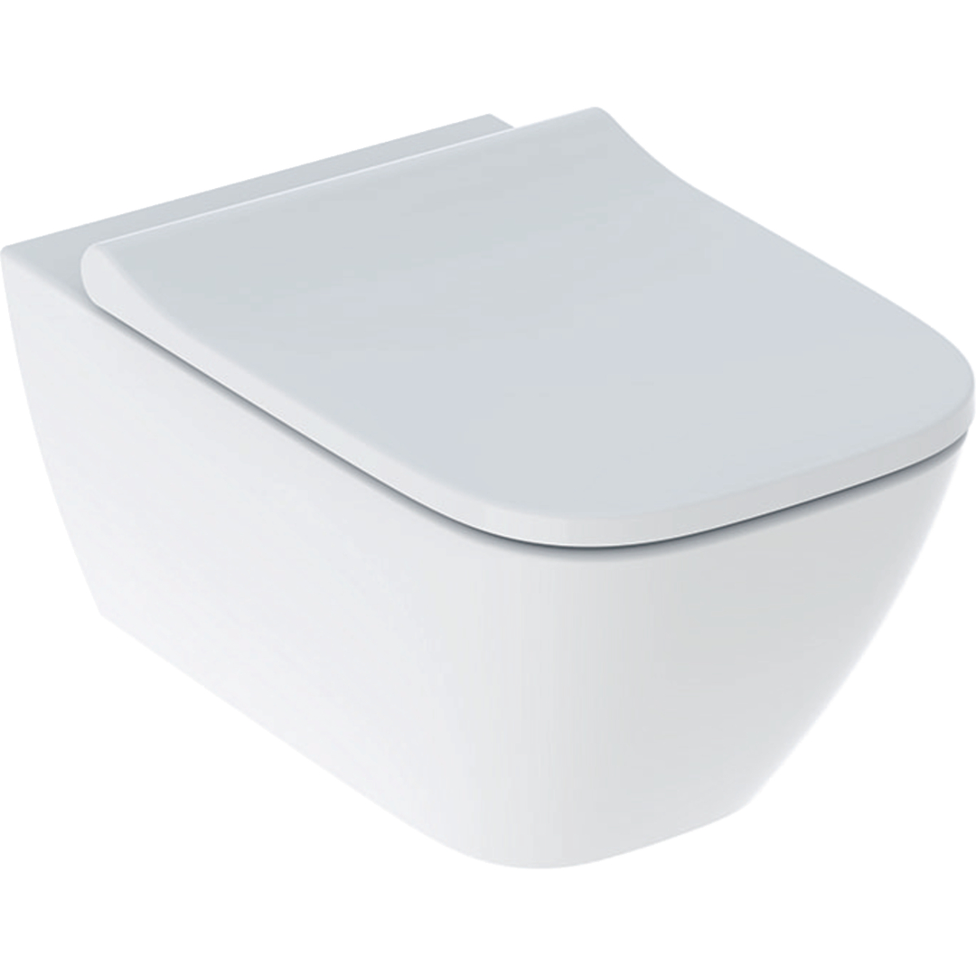 Toilet Pan WallHung Geberit Smyle Rimfree with SoftClosing Seat White