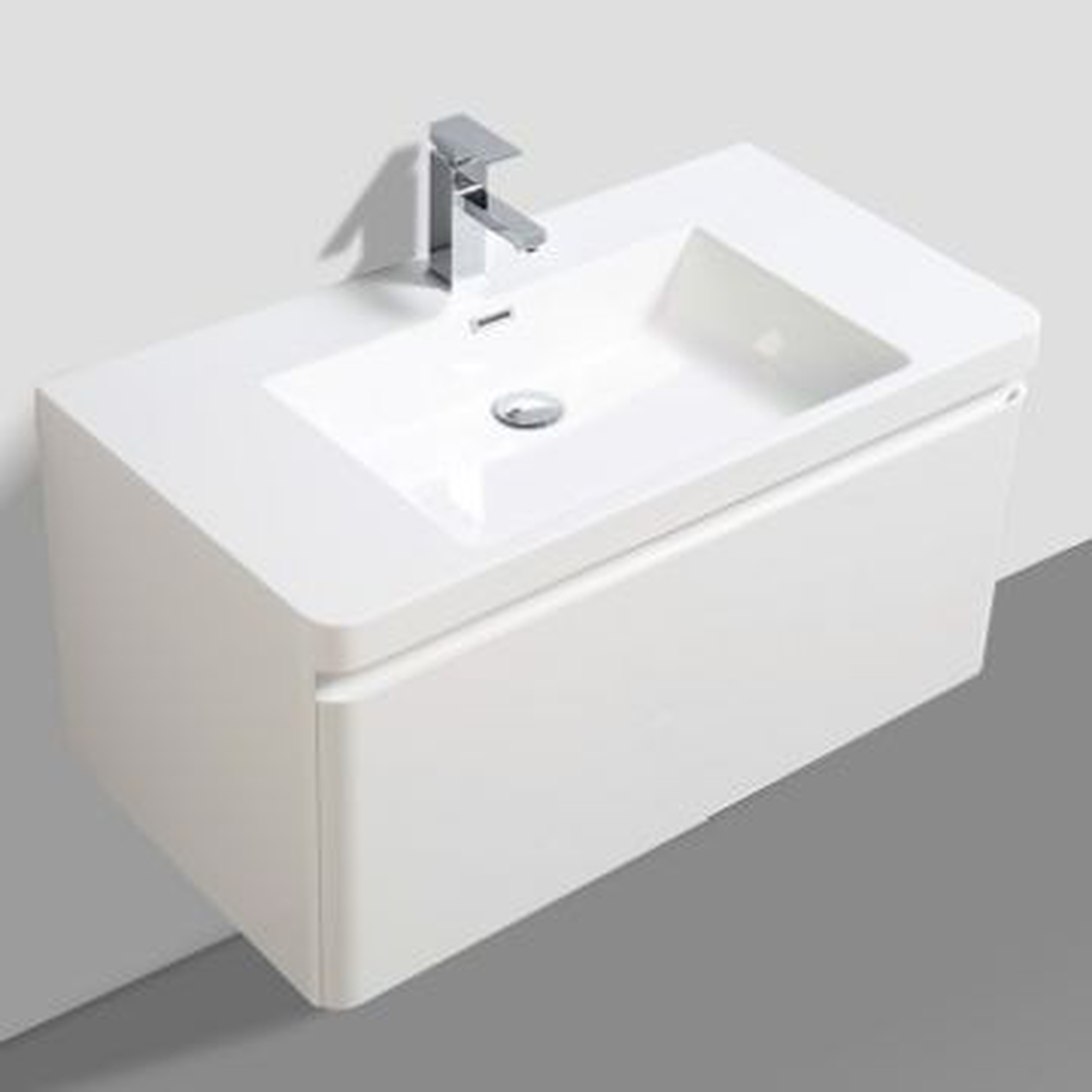 Milan 900 WallHung Vanity Unit Single Drawer & Basin Combo with