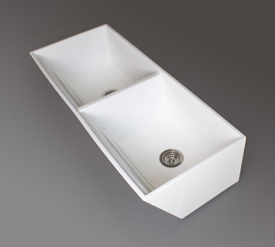 Laundry Basin Double 1200x500mm White PlumbIt Online
