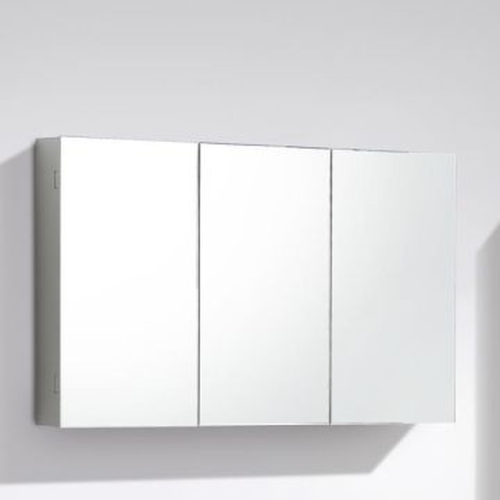 Mirror Cabinet 3 Door w/ Glass Shelves & Hinges & Aluminium Casing 1500x660x127mm