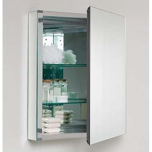 Mirror Cabinet 1 Door w/ Glass Shelves & Hinges & Aluminium Casing 500x660x127mm