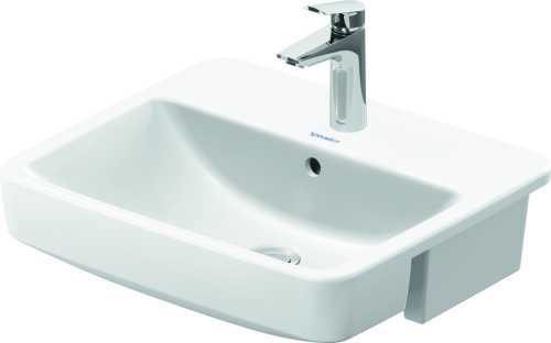 Basin Semi-Recessed Duravit No.1 Rectangular 550mmx460mm with Overflow and Tap Hole White Alpin