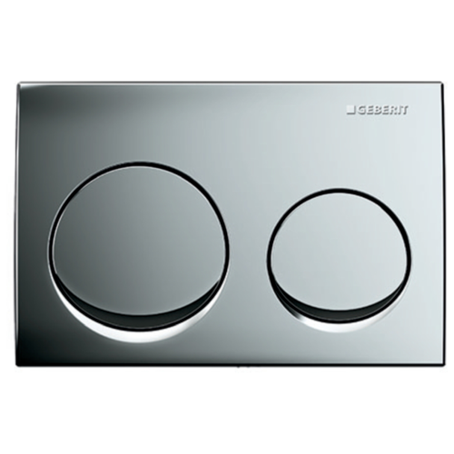 Geberit actuator plate Alpha10 for dual flush: bright chrome-plated