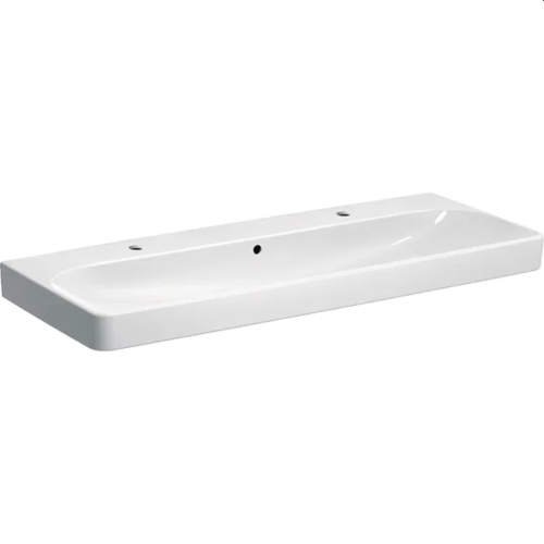 Smyle Square Vanity Basin w/ Two Tap Holes 1200x480mm White