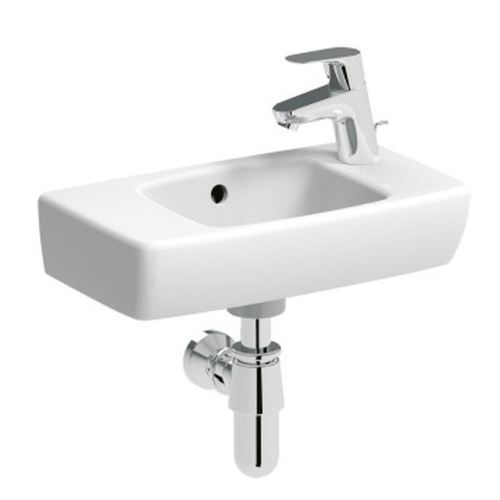 Abalona Square Small Projection Basin w/ 1 Tap Hole Right 450x250mm White