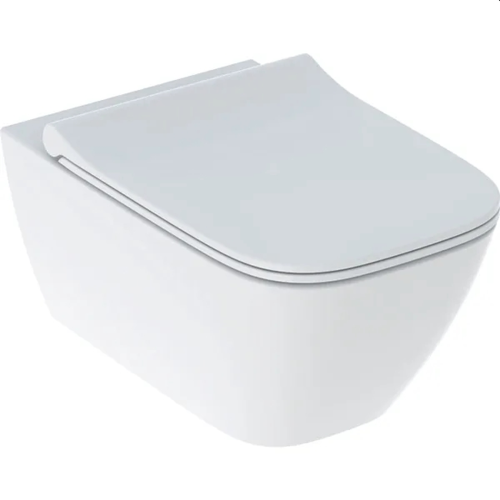 Smyle Square Wall-Hung Toilet Shrouded Rimfree w/ Seat Sandwich Shape White