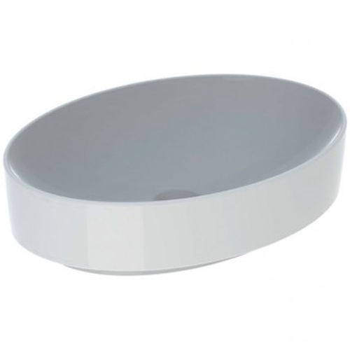 Geberit VariForm lay-on washbasin, oval: B=55cm, T=40cm, Overflow=without, white