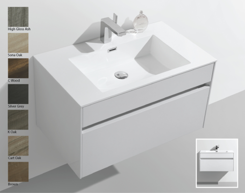 Gio Simplicity 800 Slimline Cupboard & Basin White