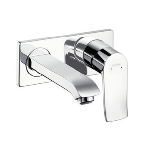 Tap Basin Mixer Wall Type Hansgrohe Metris Finishing Set Eco 3.5L/Min with 165mm Spout Chrome