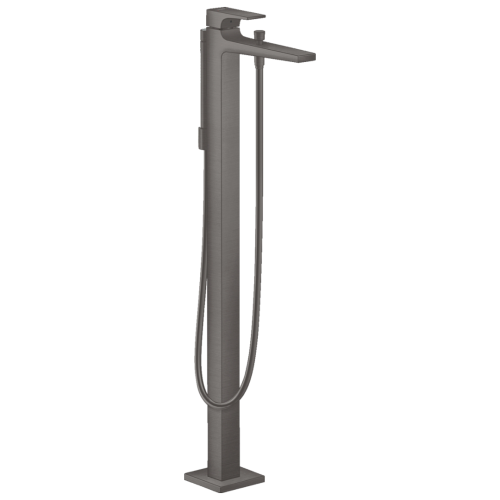 Tap Bath Mixer Freestanding Hansgrohe Metropol with Hand Shower Brushed Black Chrome
