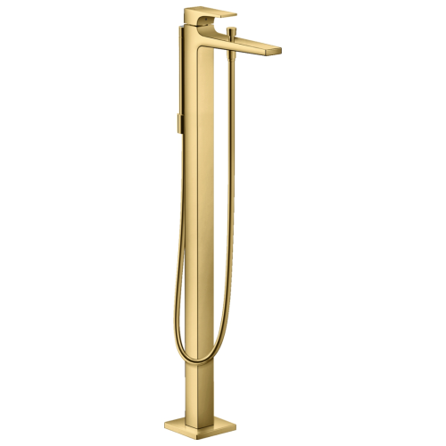 Tap Bath Mixer Freestanding Hansgrohe Metropol with Hand Shower Polished Gold Optic