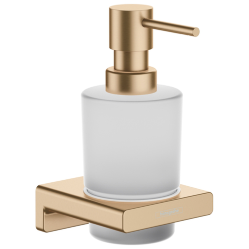 Bathroom Accessories Soap Dispenser Hansgrohe AddStoris Wall Mounted 200ml with Matt Glass Brushed Bronze