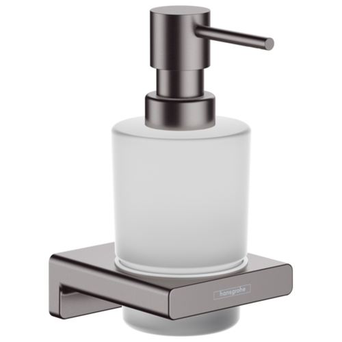 Bathroom Accessories Soap Dispenser Hansgrohe AddStoris Wall Mounted 200ml with Matt Glass Brushed Black Chrome