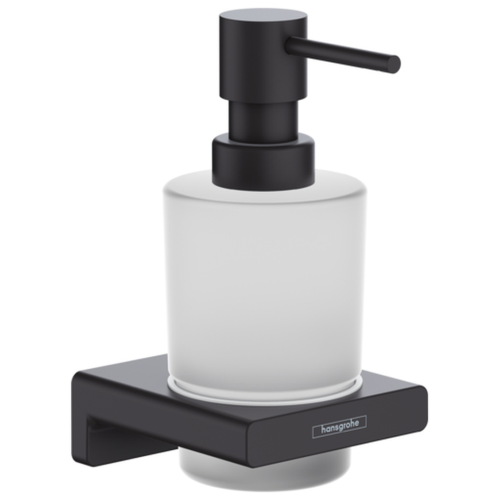 Bathroom Accessories Soap Dispenser Hansgrohe AddStoris Wall Mounted 200ml with Matt Glass Matt Black