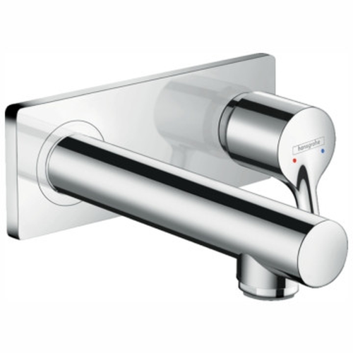 Tap Basin Mixer Wall Type Hansgrohe Talis S Finishing Set with Cover Plate and 165mm Spout Chrome