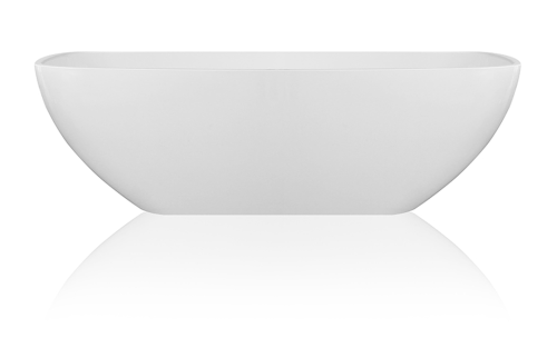 Zara freestanding bath 1665x840x525mm Polished white.