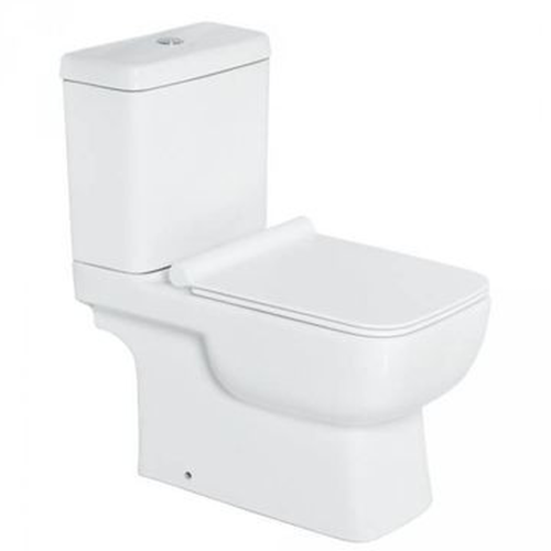 Toilet Close Coupled Suite Solo Orion Top Flush with Soft Close Seat White