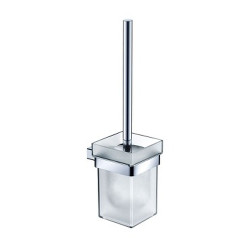 Bathroom Accessories Toilet Brush and Holder Bijiou Rhone Wall Mounted with Frosted Glass Holder Chrome