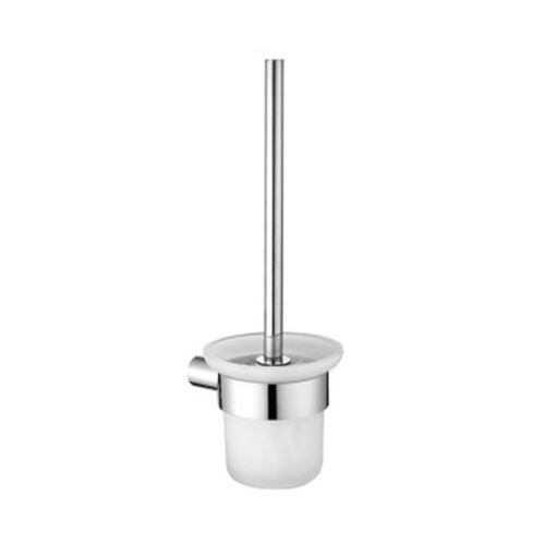 Bathroom Accessories Toilet Brush and Holder Bijiou Monaco with Frosted Glass Holder Chrome