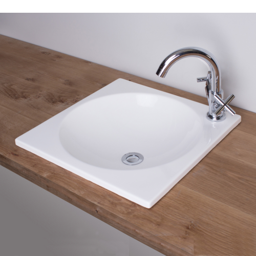 Cube Large Recessed Basin 440x440mm White